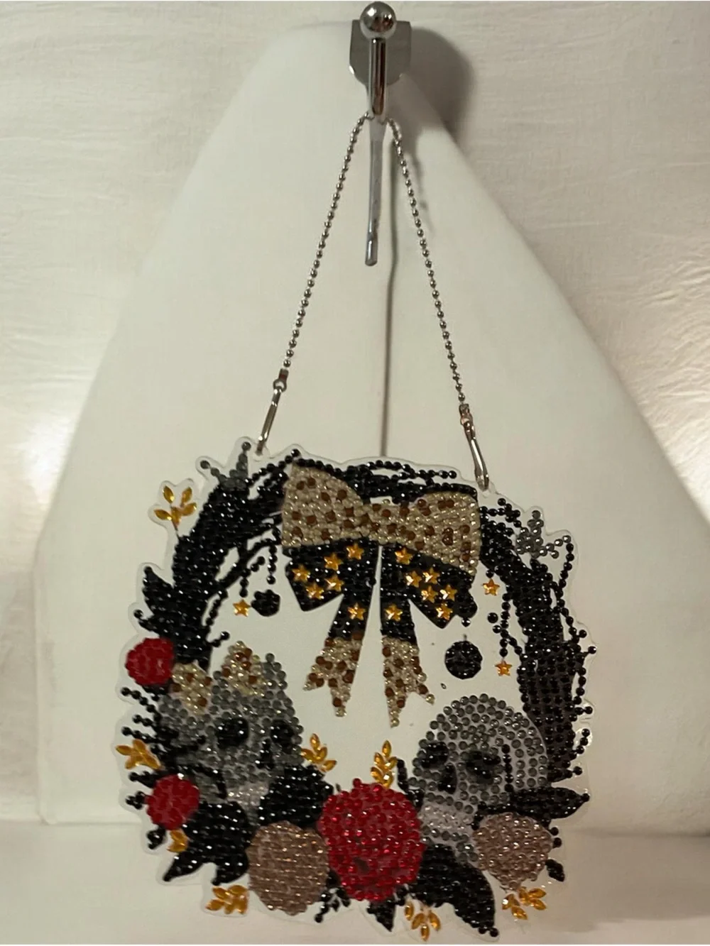 Spooky Sparkle Halloween Wreath Ornament — Diamond Art Sealed
